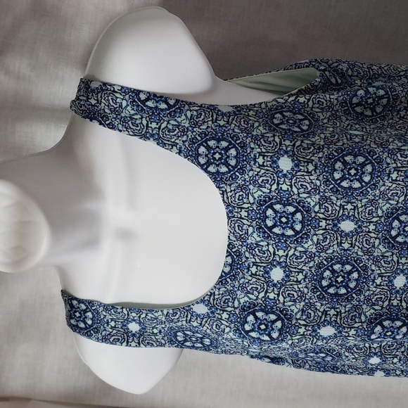 Bobeau. Blue, Sleeveless, Back Tie, Swing Hemline Mini Dress. NWOT. Size S - Picture 2 of 8